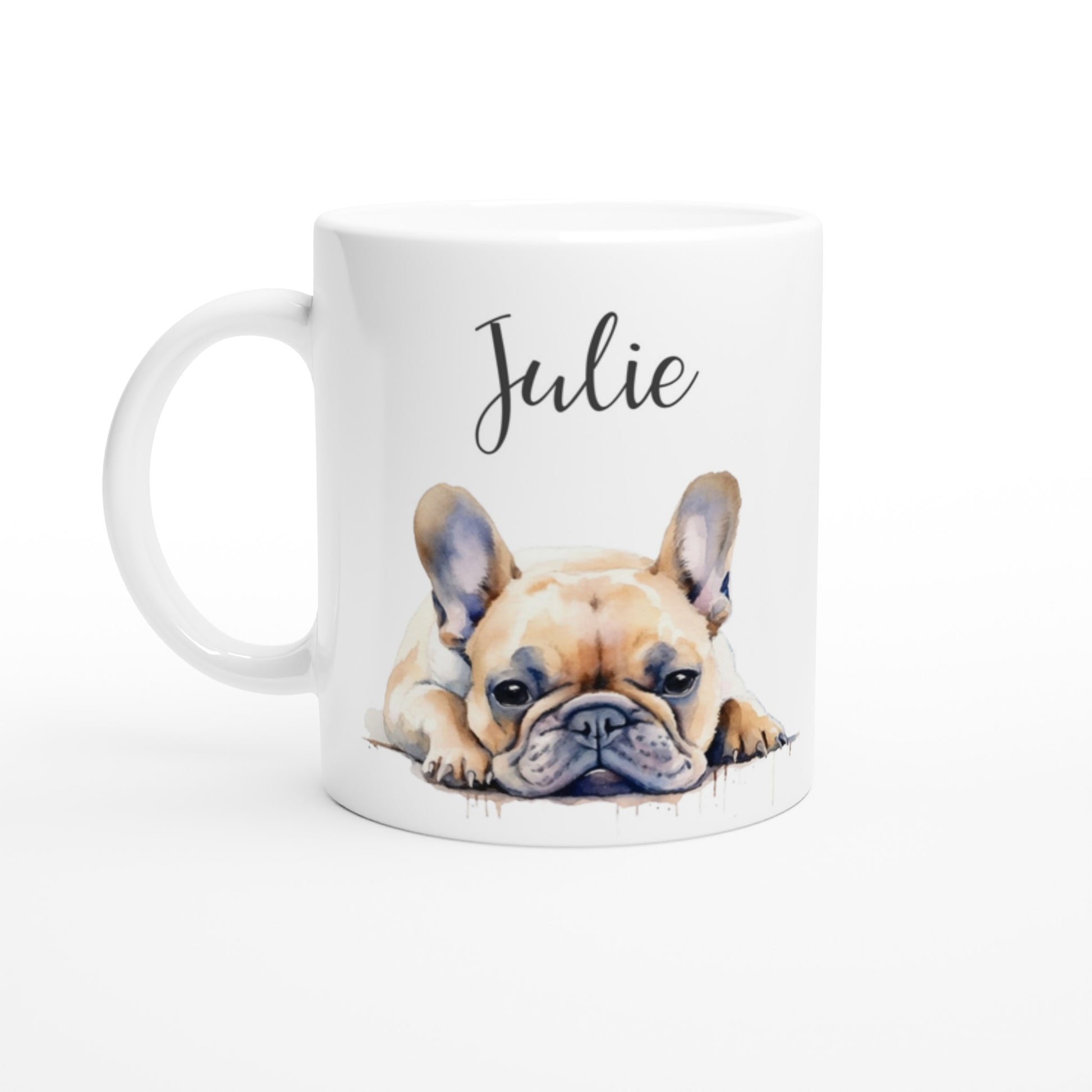 Personalised French bulldog mug with name