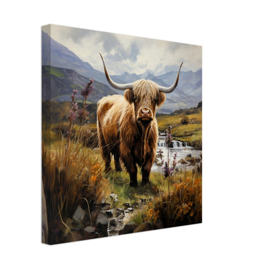 Highland cow canvas wall art