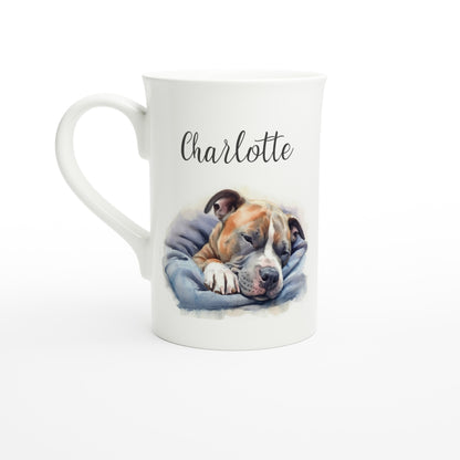 Staffy dog porcelain cup