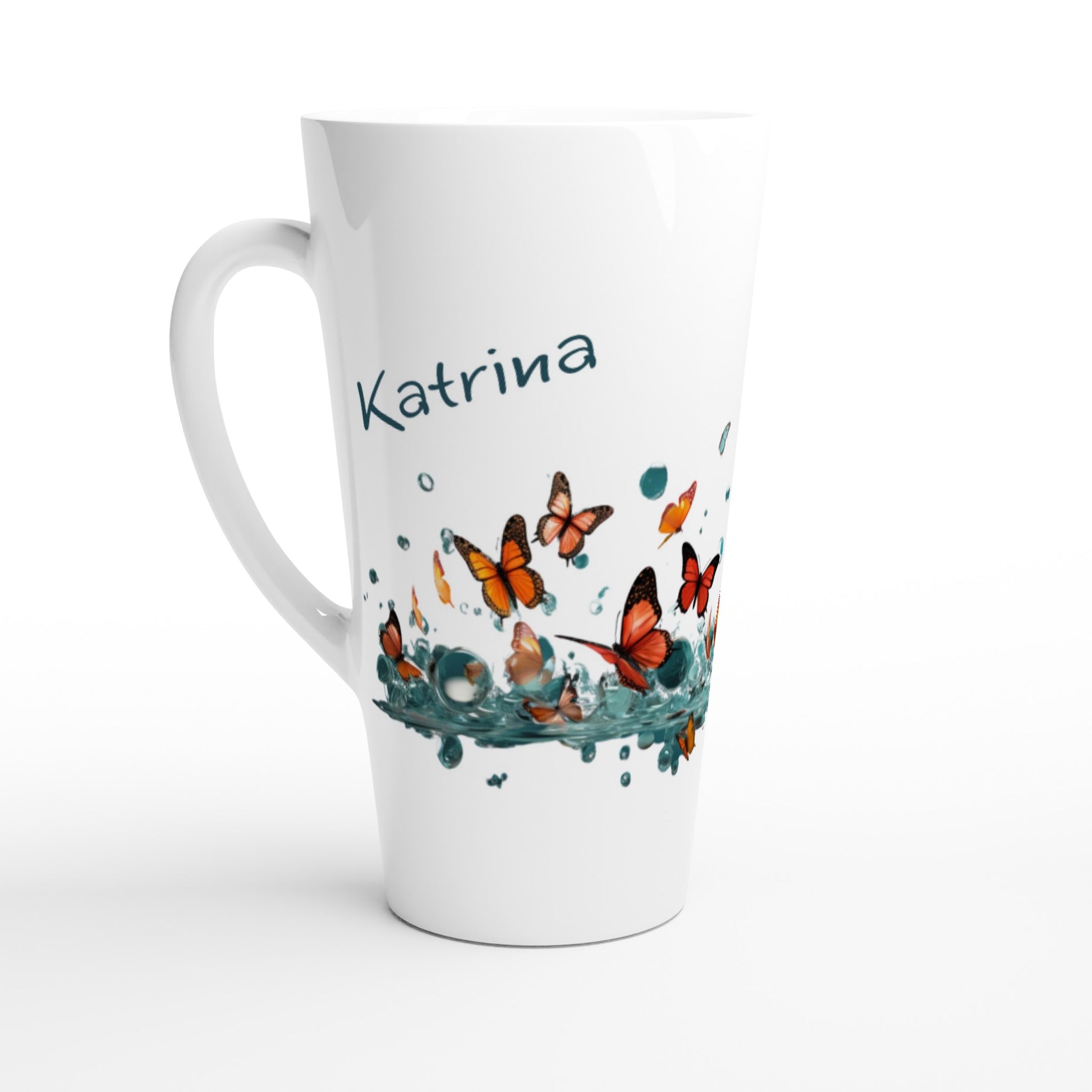 Personalised butterflies latte mug
