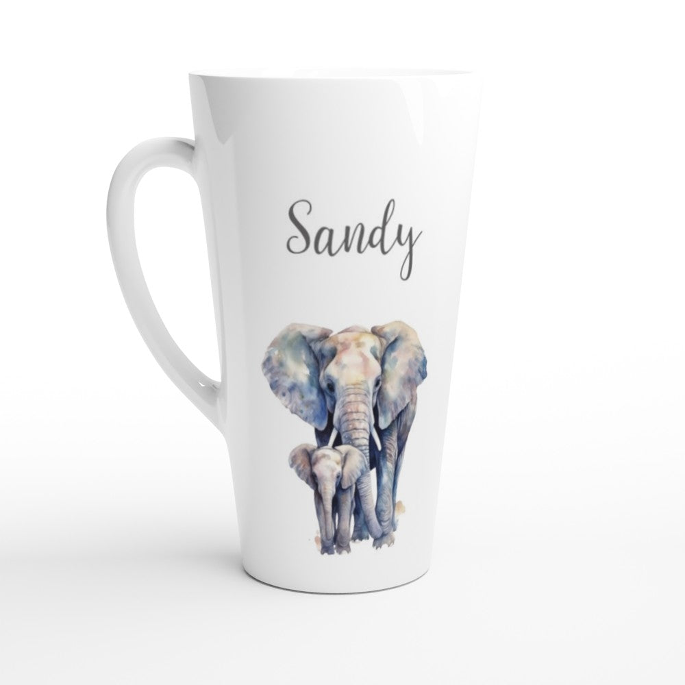 Personalised elephant latte mug