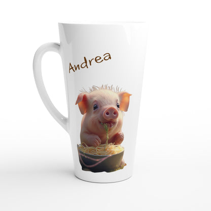 Pig latte mug personalised 