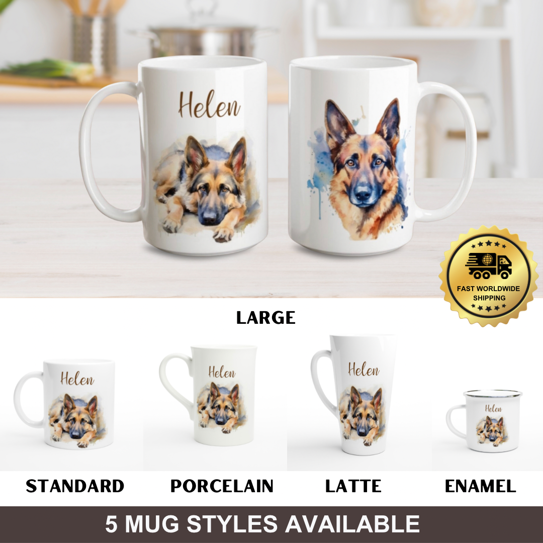 Personalised German shepherd mug