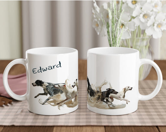 Greyhound dog mug with name