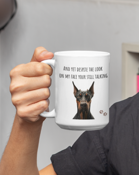 Funny doberman dog mug Australia