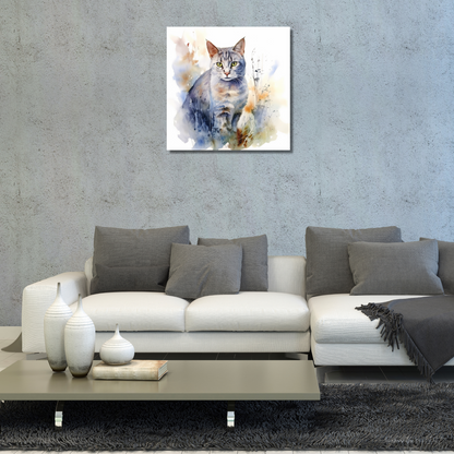 Australian mist cat canvas wall art print