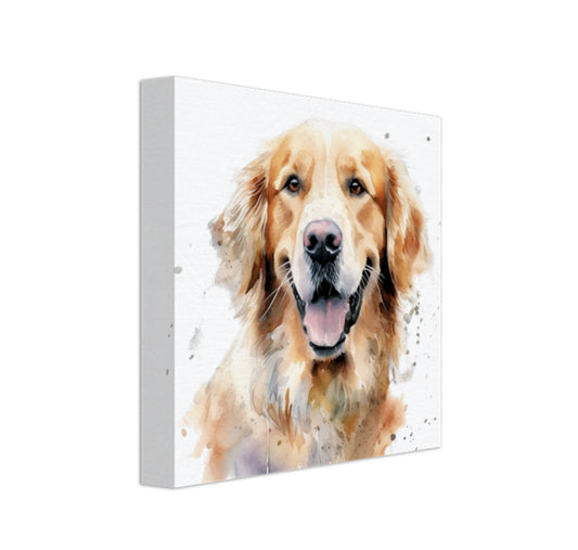 Golden retriever dog canvas wall art print