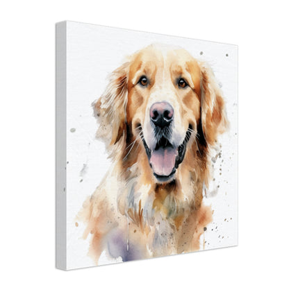 Golden retriever dog canvas wall art print