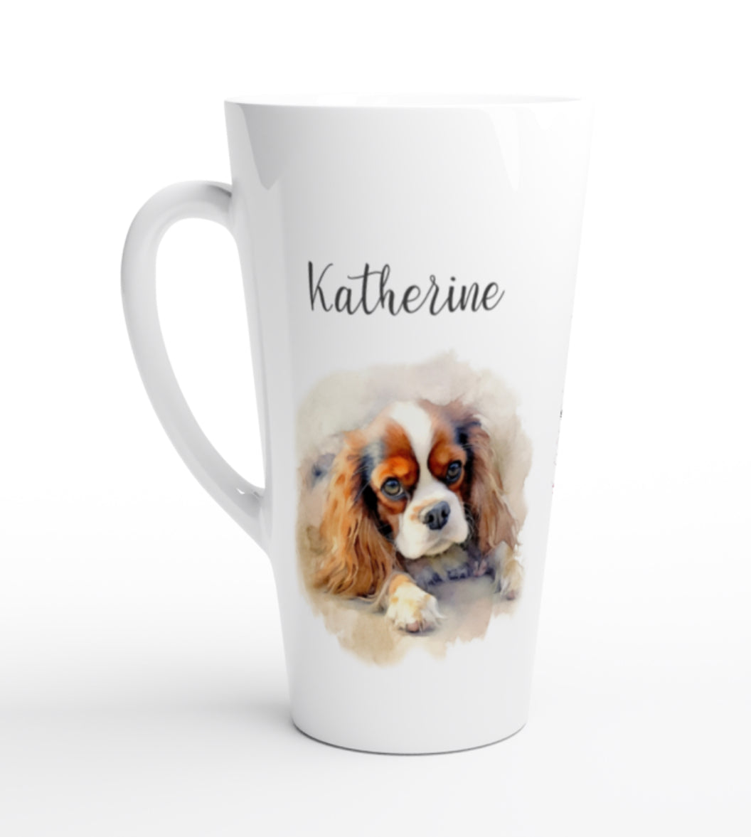 Cavalier King Charles spaniel dog latte mug