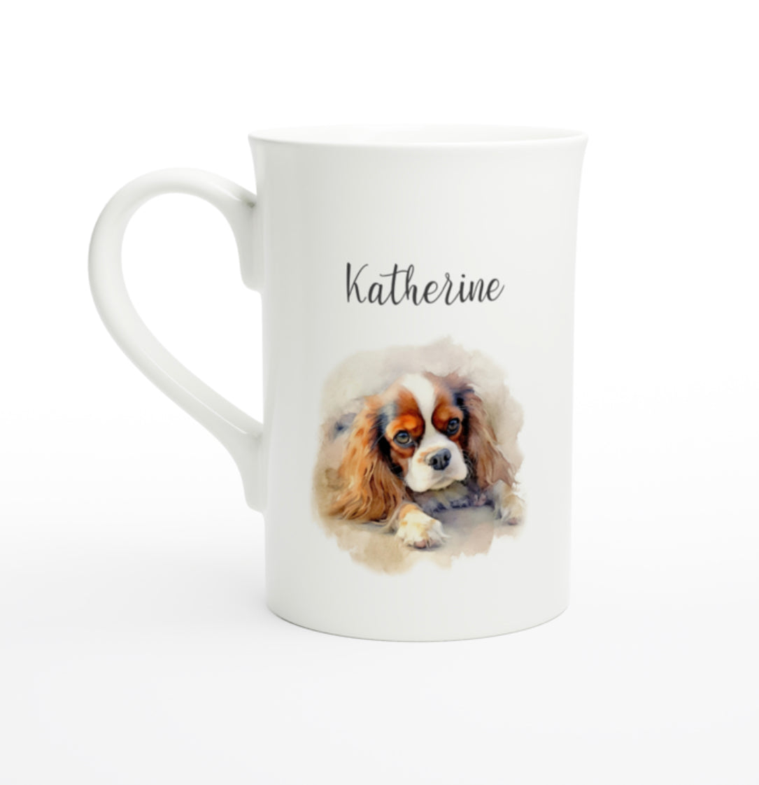 Personalised King Charles spaniel dog porcelain mug