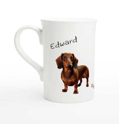 Porcelain dachshund mug with name