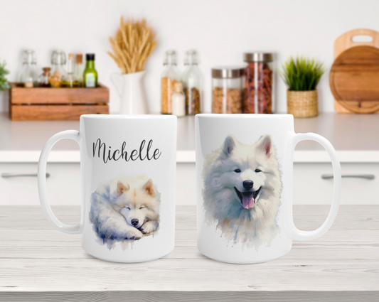 Custom Samoyed husky mug with name - large