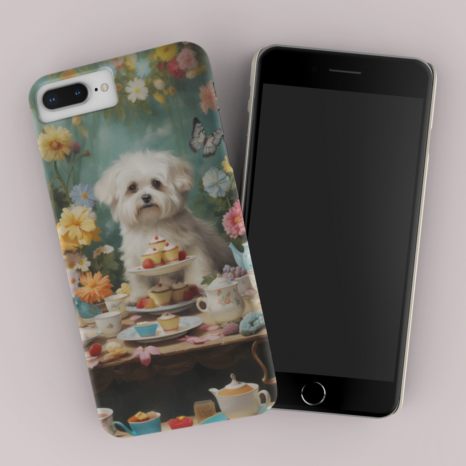 Maltese dog floral iPhone case coquette phone cases