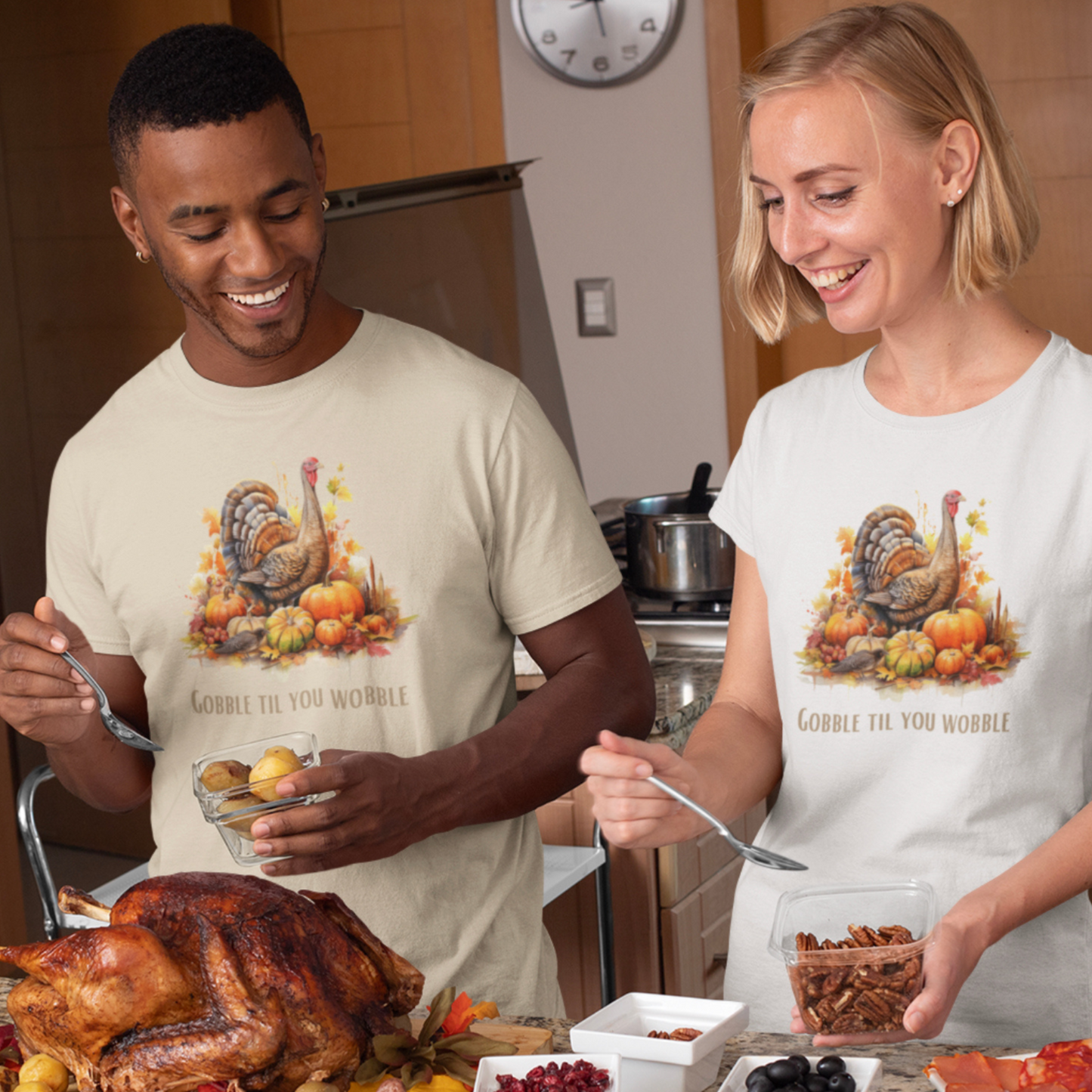 Thanksgiving turkey shirts gobble til you wobble shirt