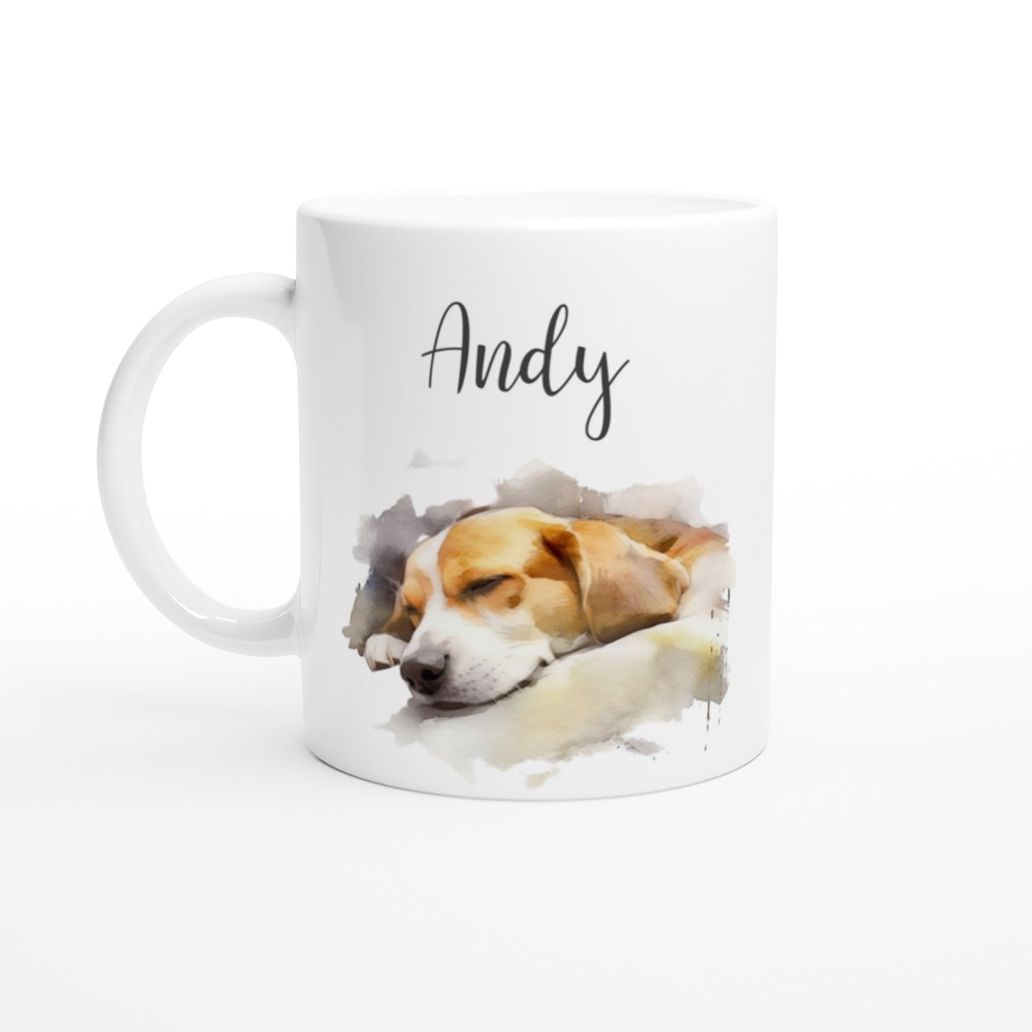 Personalised beagle mug with name