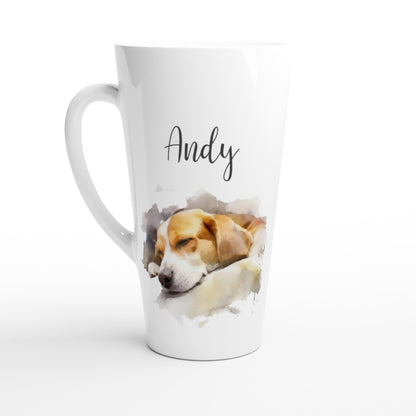 Personalised beagle dog latte mug