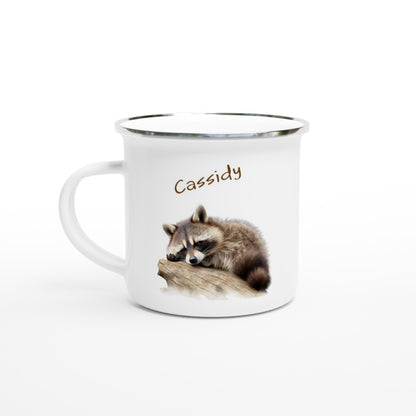 Raccoon coffee mug camping