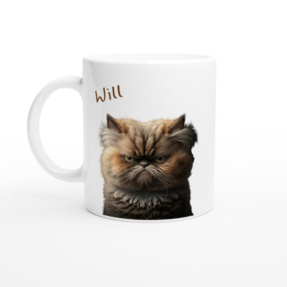 Grumpy fat cat mug personalised 