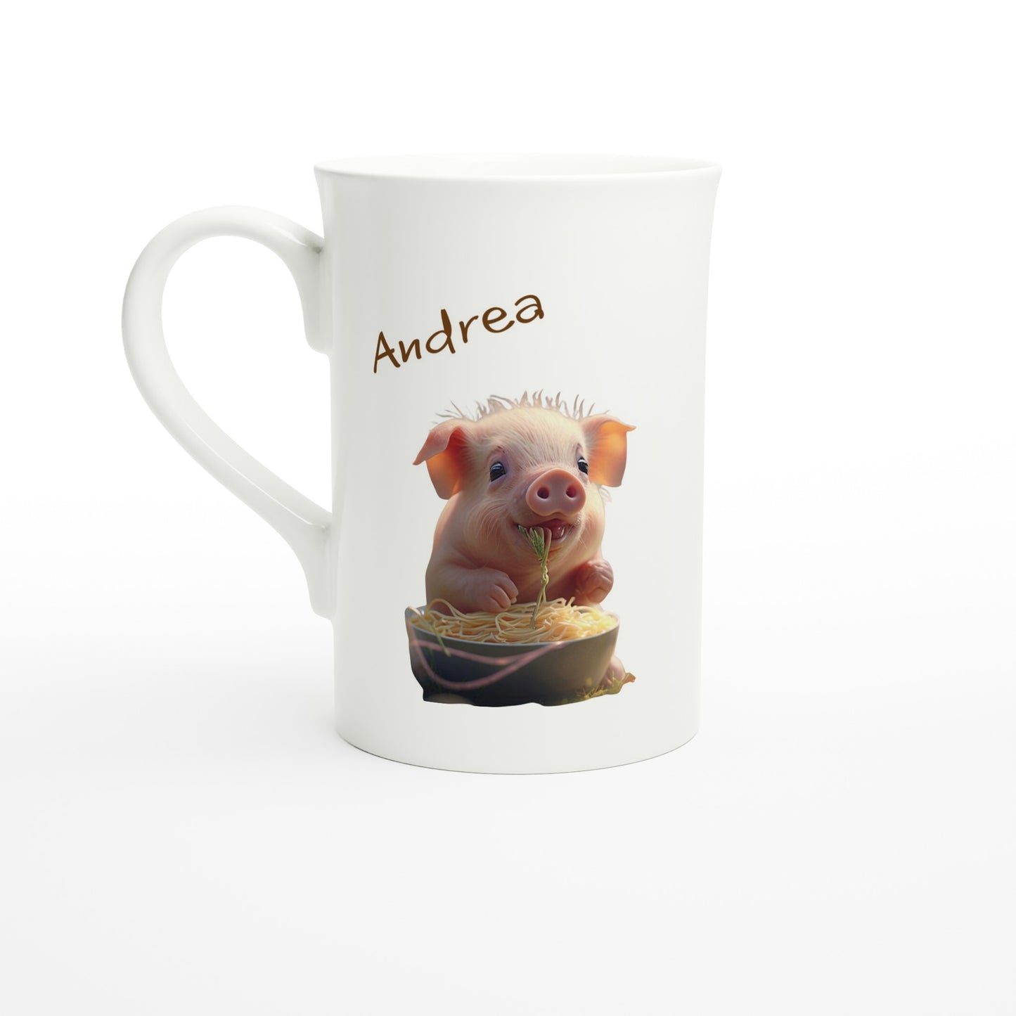 Personalised porcelain pig mug