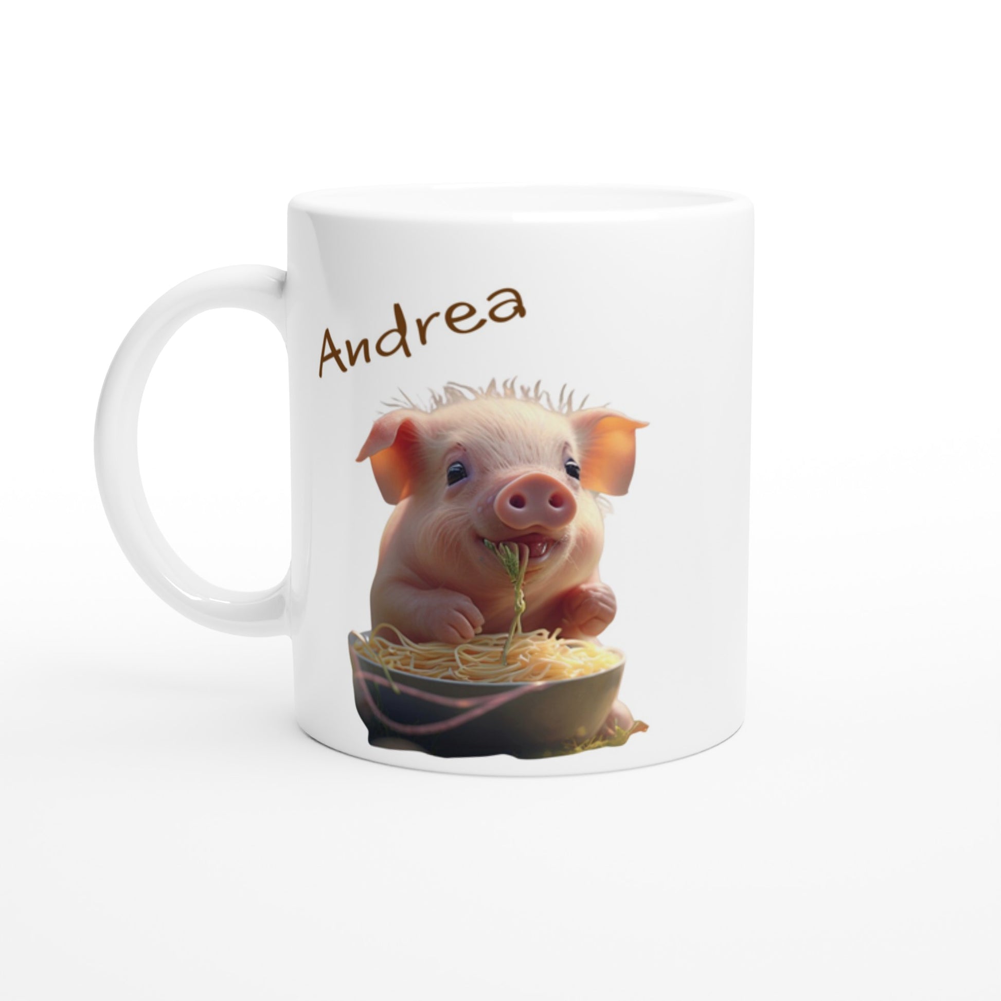 Pig mug with name on it