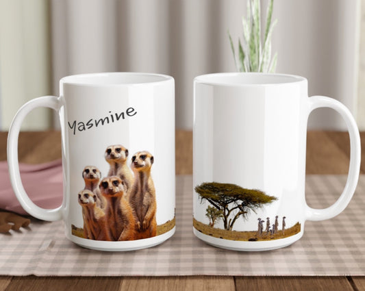 Personalised meerkat mug - large