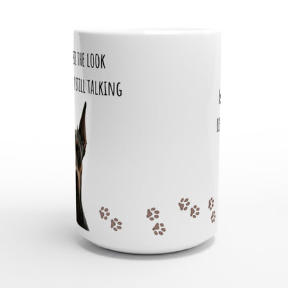 Large funny doberman dog mug