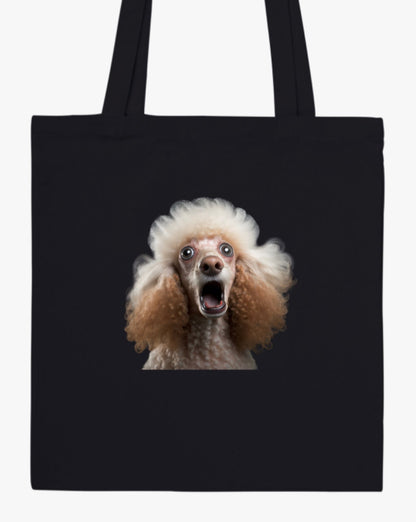 Funny poodle tote bag