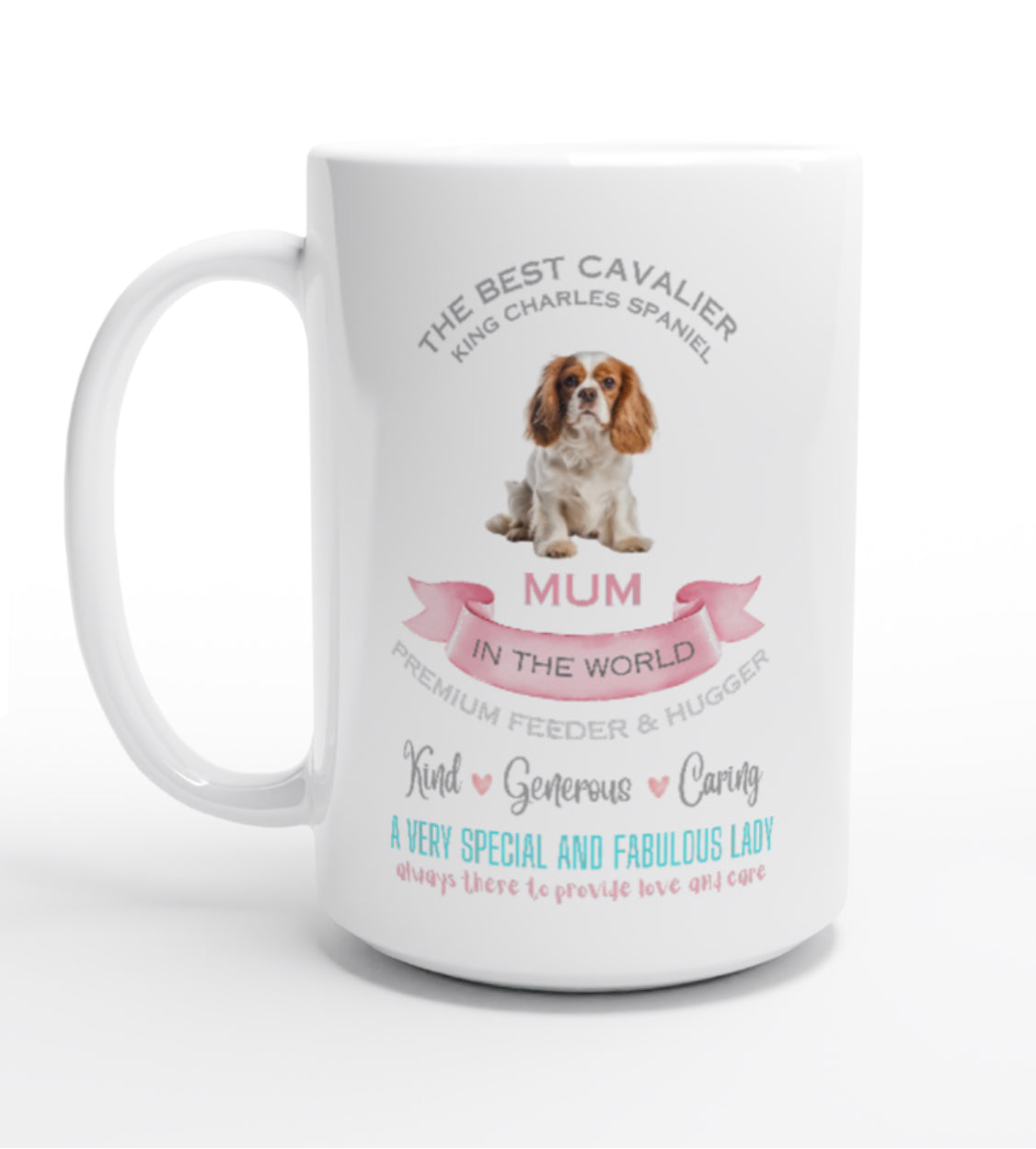 Large Cavalier King Charles spaniel mug for mum