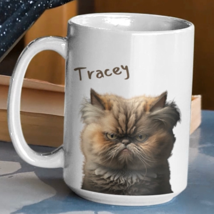 Cute personalised cat mug