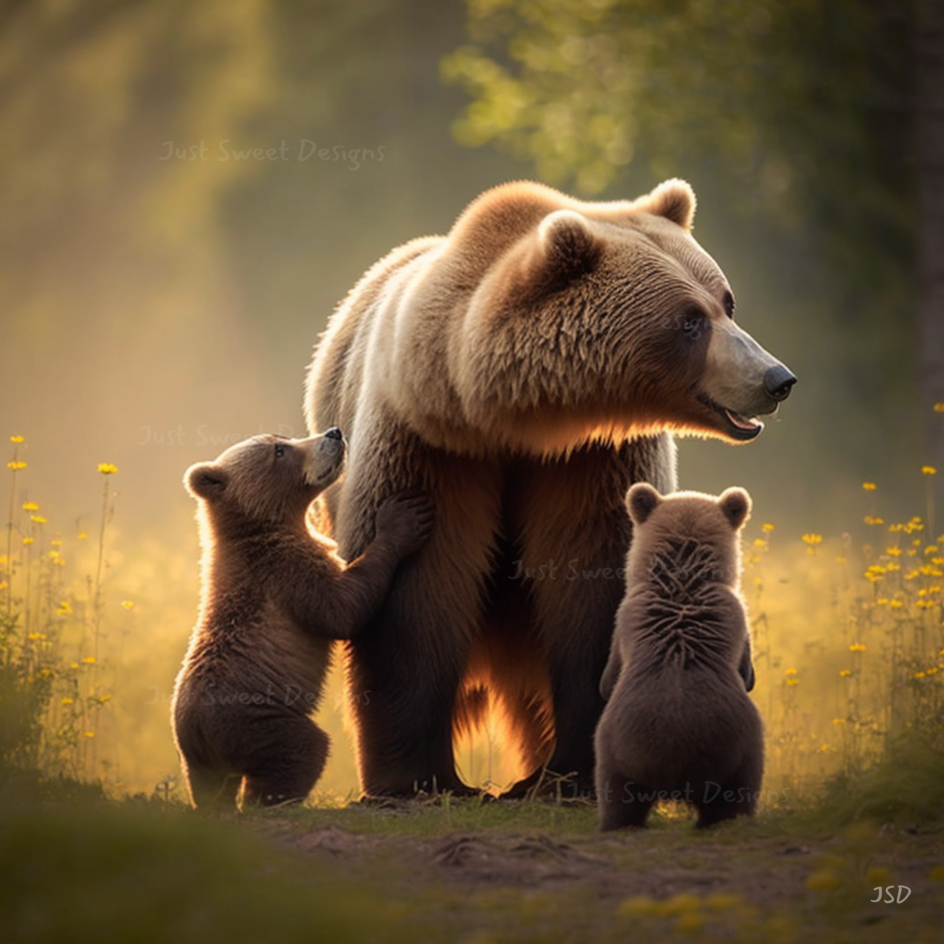 BABY BEAR KISSES,- Mama Bear and Baby Bear - Cute Baby Bear Cub Photos -  Bear Wall Art - Bear Lover Gifts - Bear Wall Art - Nursery Wall Art