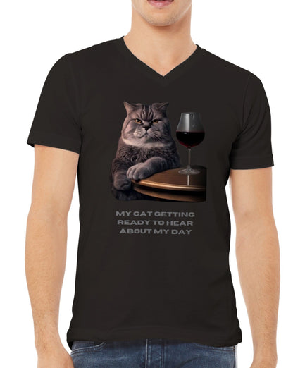 Funny cat drinking wine T shirt