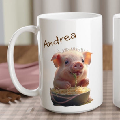 Personalised pig mug with name - large mug