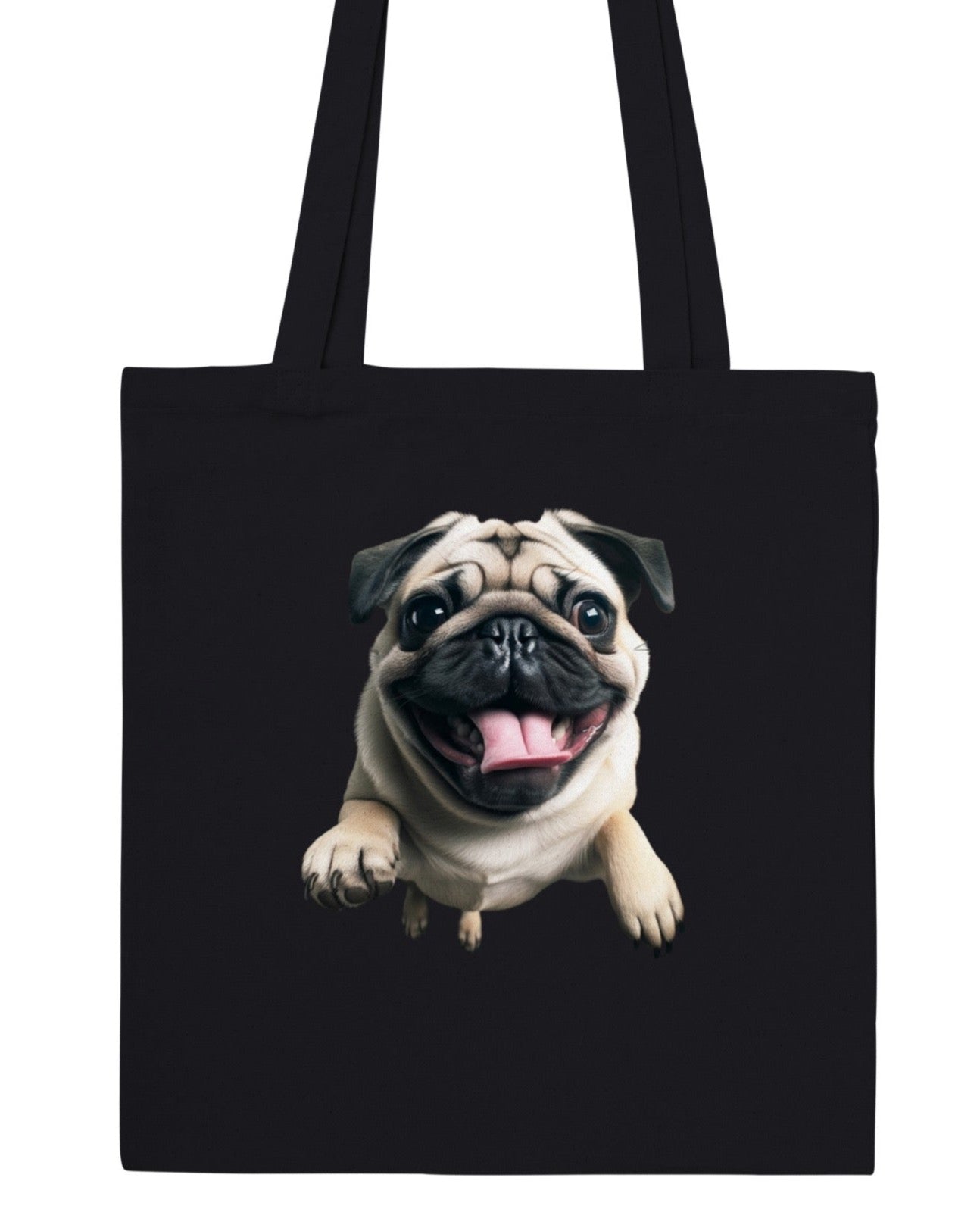 Happy pug tote bag